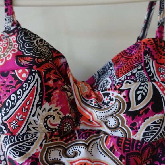 Christina tankini twist-front tummy ruched paisley print swimwear swim 6 XS - Picture 6 of 15